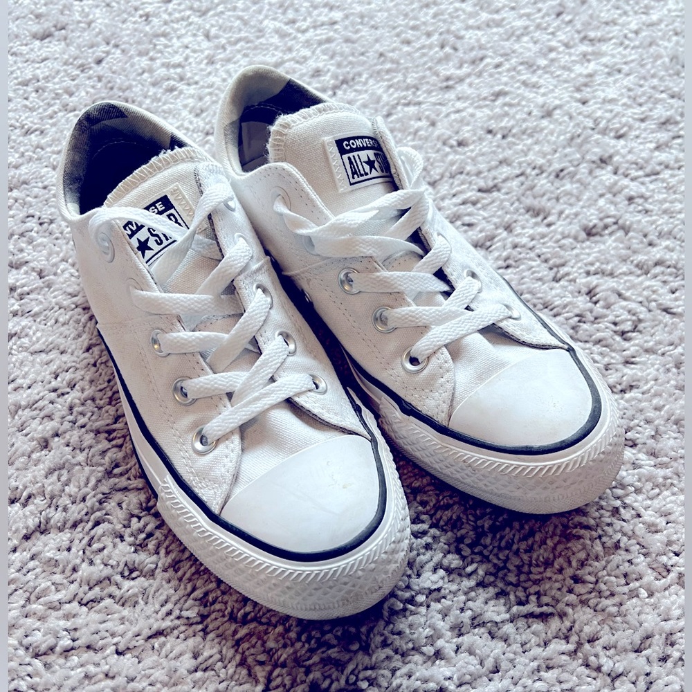 Converse white low top sneakers